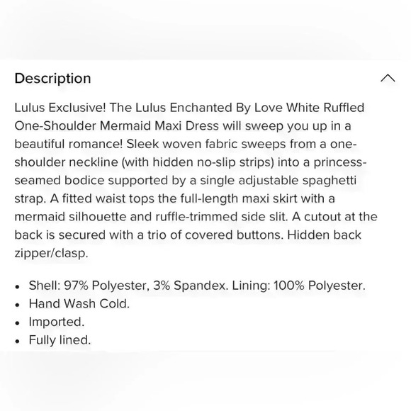 NWT Enchanted By Love White Ruffled One-Shoulder
Mermaid Maxi Dress Size Small - Picture 8 of 8